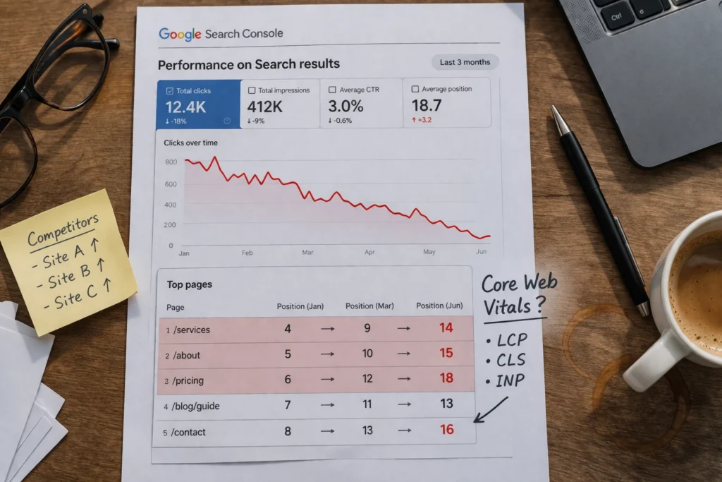 Search Engine Rankings Keep Dropping