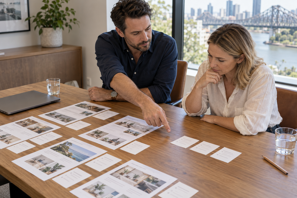 Consultant and Business Owner Identifying Website Content Gaps
